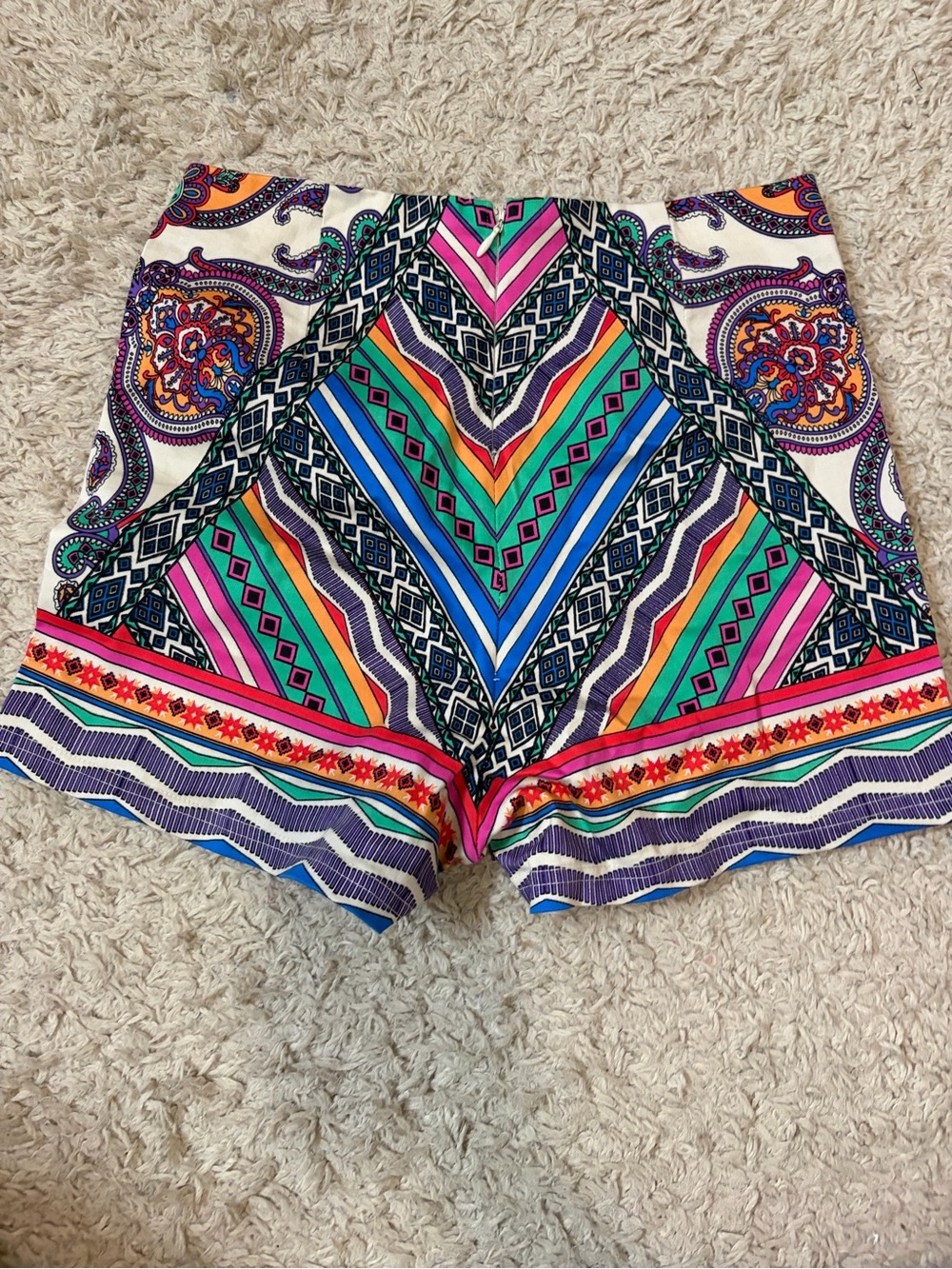 Flying Tomato Multicolor Geometric & Paisley High Waist Shorts - Picture 7 of 9